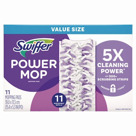 Swiffer PowerMop Mopping Pads, 11.41 x 5.31, 11/Box, 2 Boxes/Carton, 2PK 80769158